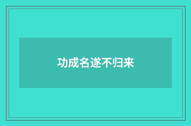 功成名遂不归来