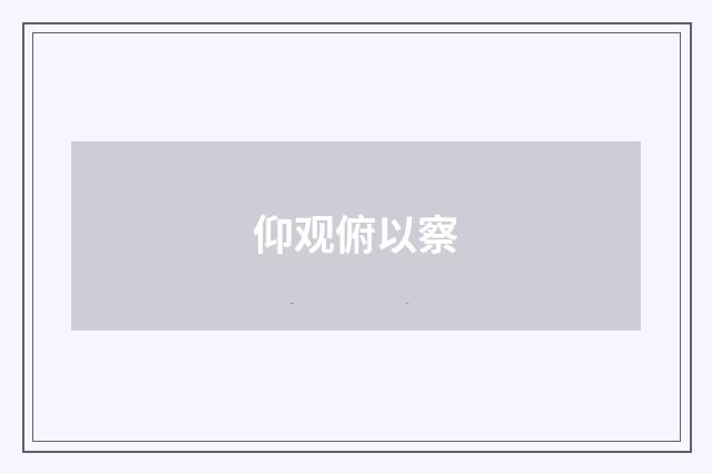 仰观俯以察