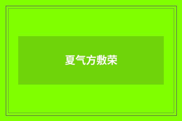 夏气方敷荣