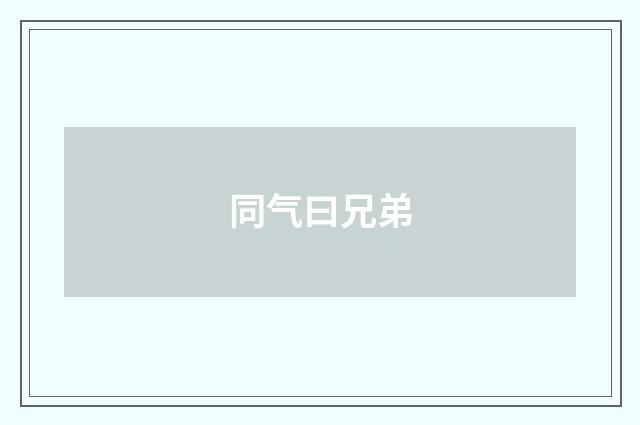 同气曰兄弟