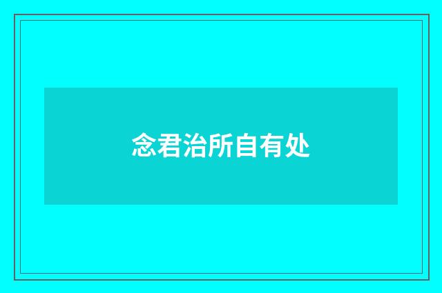 念君治所自有处