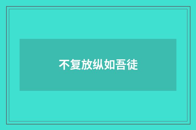不复放纵如吾徒
