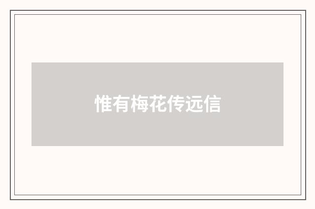惟有梅花传远信