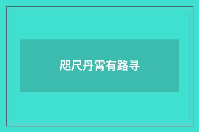 咫尺丹霄有路寻