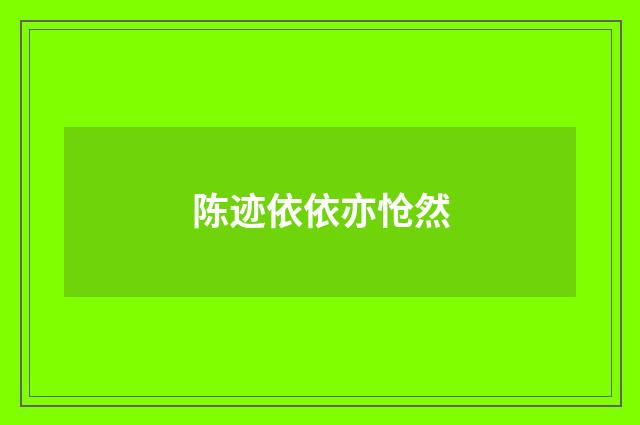 陈迹依依亦怆然