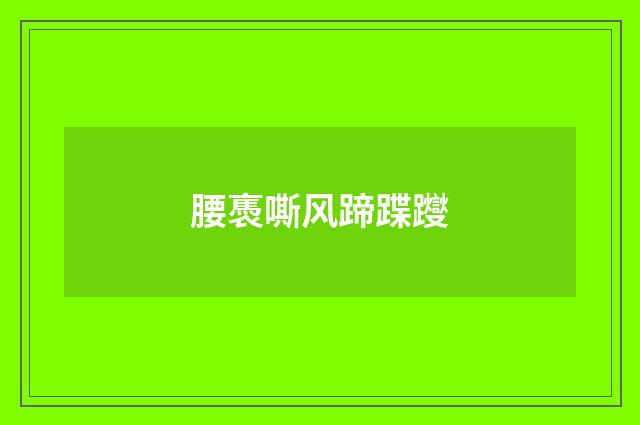 腰褭嘶风蹄蹀躞
