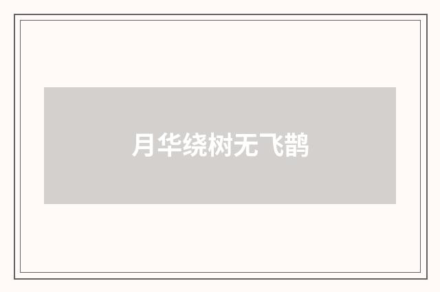 月华绕树无飞鹊