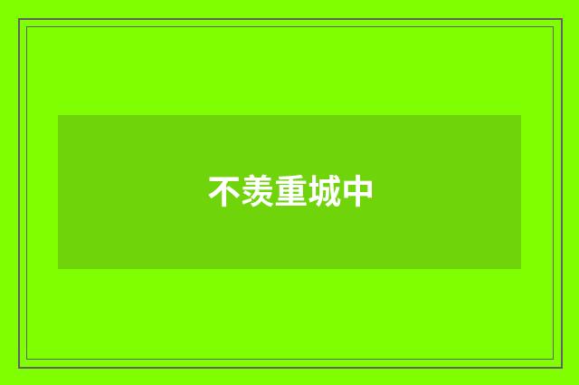 不羡重城中