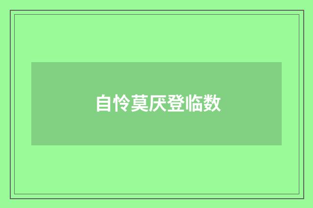 自怜莫厌登临数