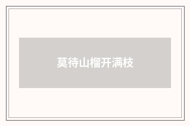 莫待山榴开满枝