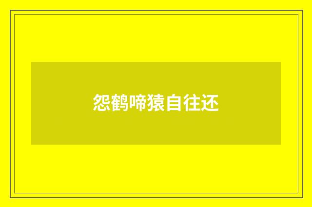 怨鹤啼猿自往还