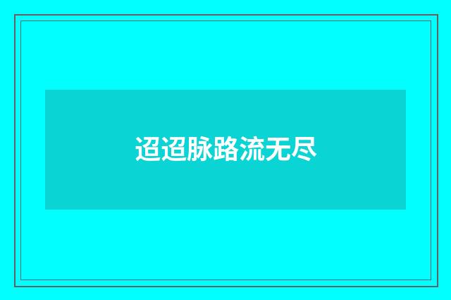 迢迢脉路流无尽