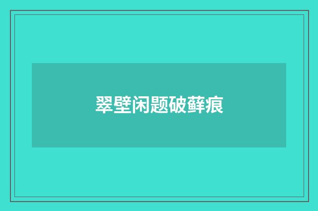 翠壁闲题破藓痕