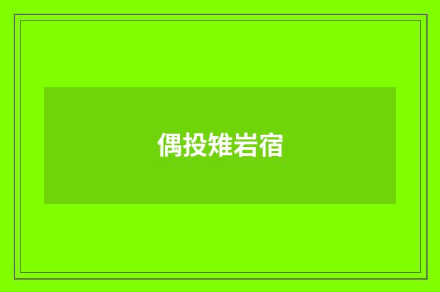 偶投雉岩宿