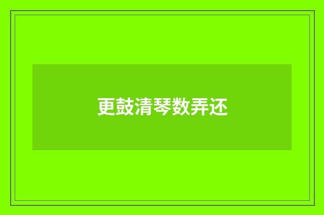 更鼓清琴数弄还