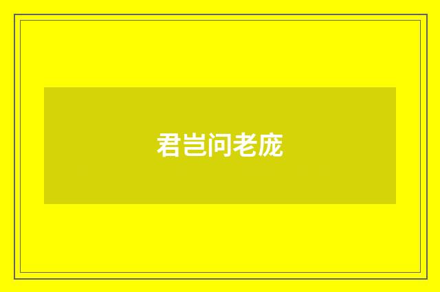 君岂问老庞