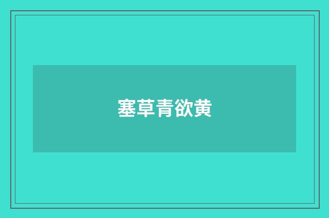 塞草青欲黄