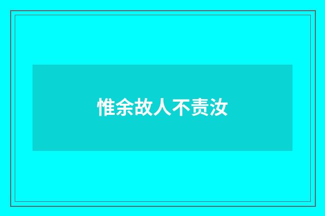 惟余故人不责汝