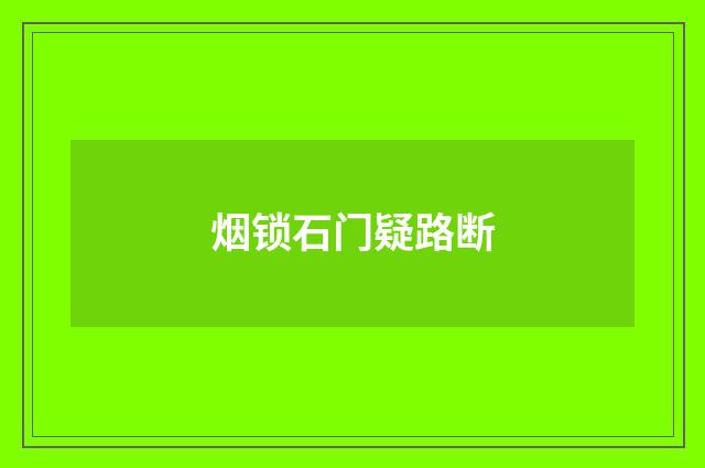 烟锁石门疑路断