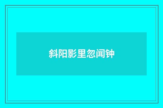 斜阳影里忽闻钟