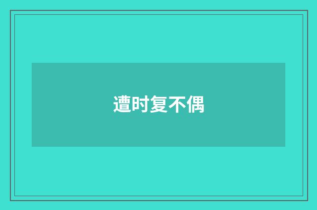 遭时复不偶