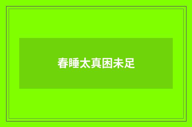 春睡太真困未足