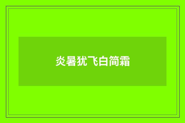 炎暑犹飞白简霜