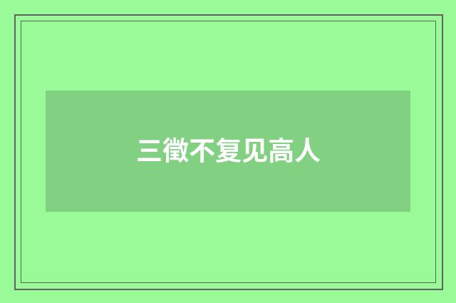 三徵不复见高人