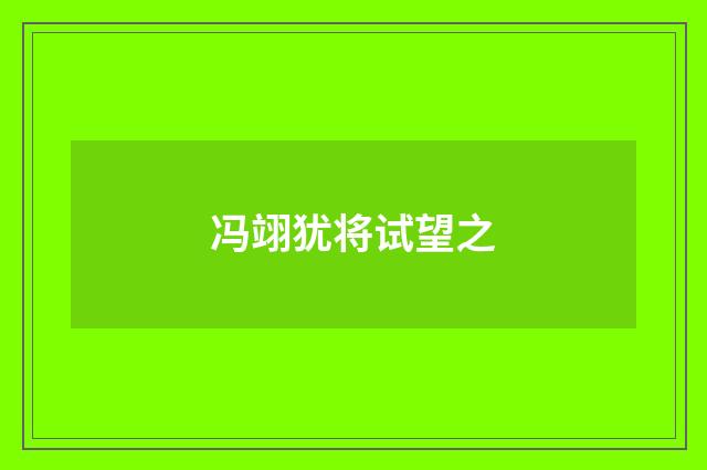 冯翊犹将试望之