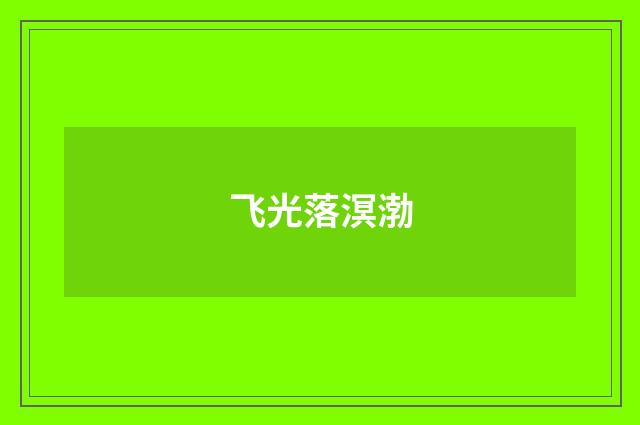 飞光落溟渤