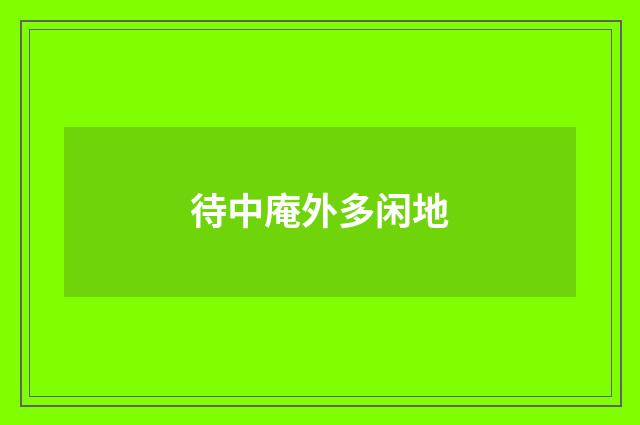 待中庵外多闲地