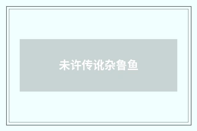未许传讹杂鲁鱼