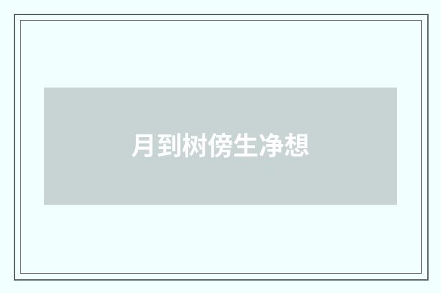 月到树傍生净想