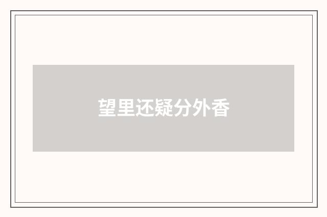 望里还疑分外香