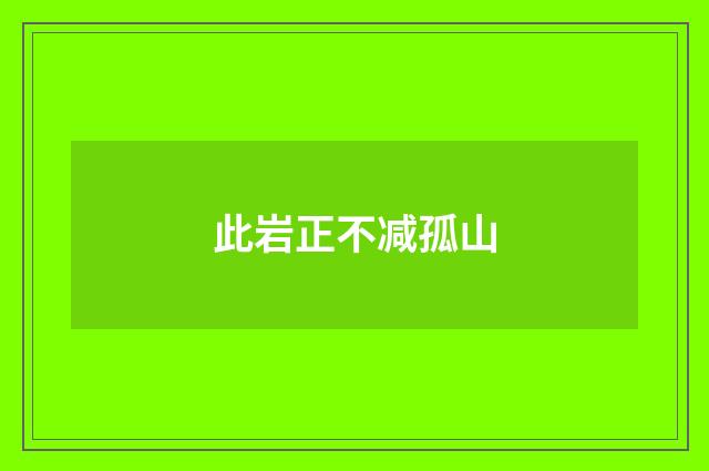 此岩正不减孤山