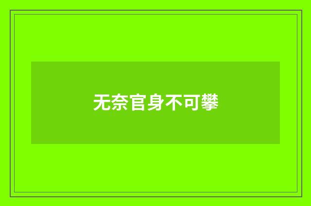 无奈官身不可攀