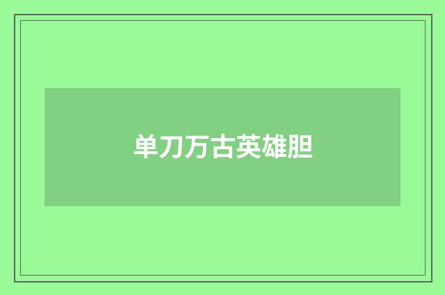 单刀万古英雄胆