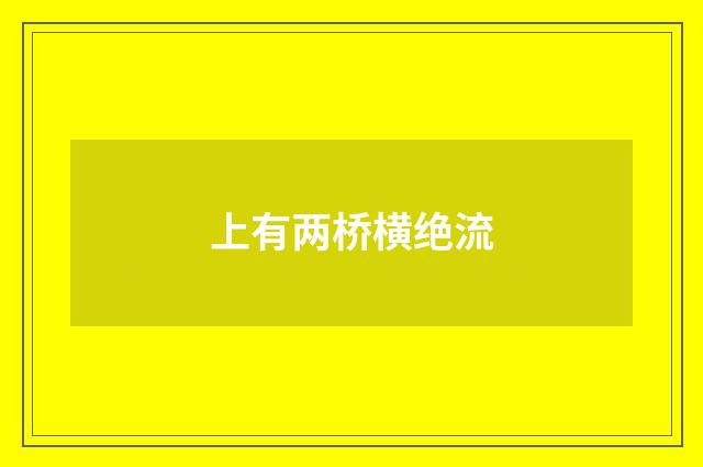 上有两桥横绝流