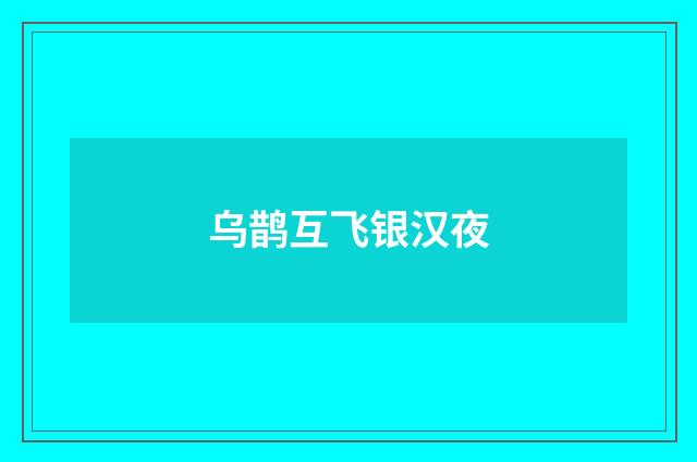乌鹊互飞银汉夜