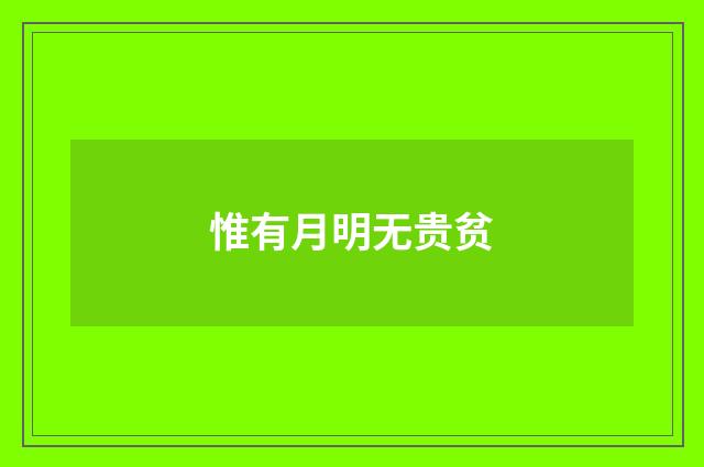 惟有月明无贵贫