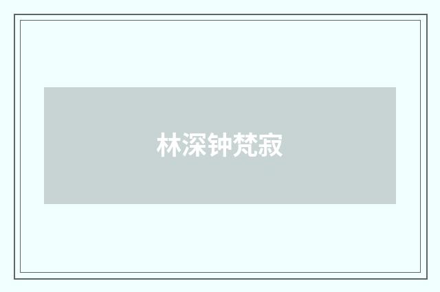 林深钟梵寂
