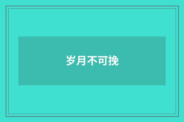 岁月不可挽