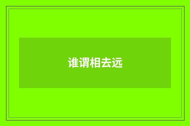 谁谓相去远