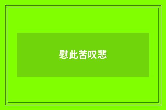 慰此苦叹悲