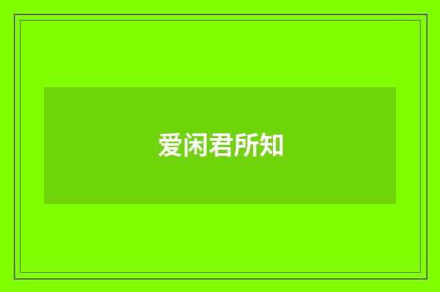爱闲君所知