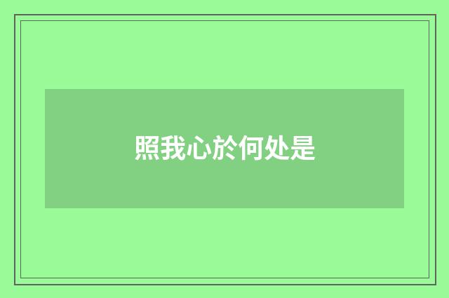 照我心於何处是