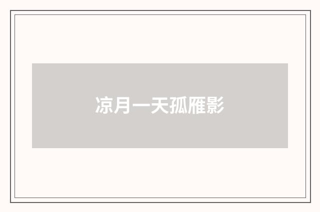 凉月一天孤雁影