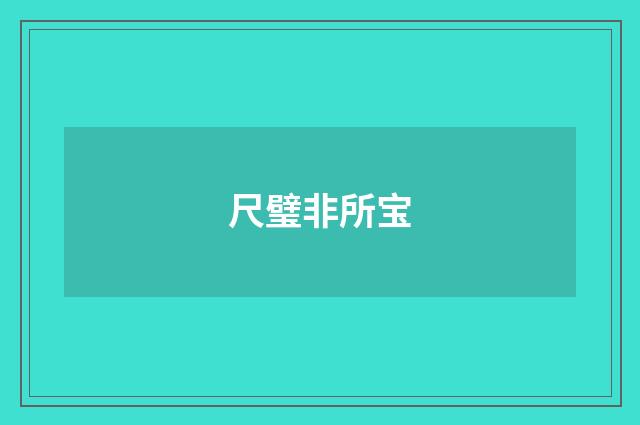 尺璧非所宝