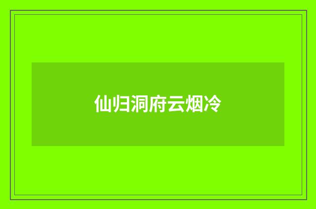 仙归洞府云烟冷