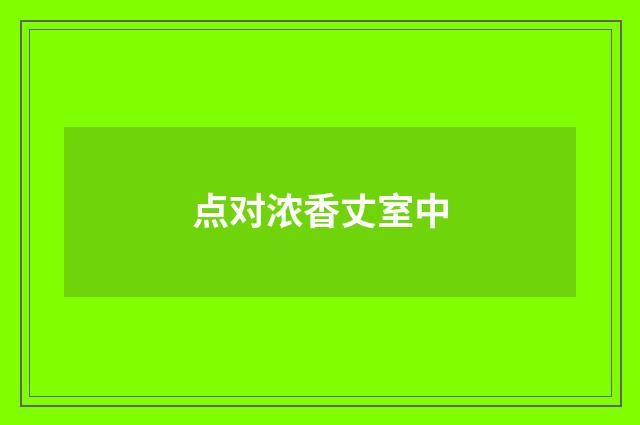 点对浓香丈室中